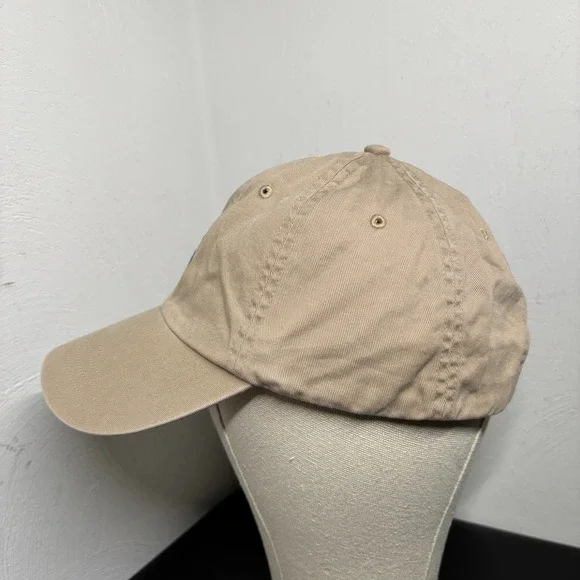 Polo Ralph Lauren Beige Cotton Chino Baseball Cap Hat OSFM Adjustable Pony - Picture 2 of 7